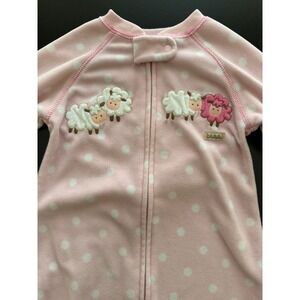 Carters Baby Sheep Sleep Sack Bag Size 0-9 Months Pink Soft Fleece Zip-Up Pajama